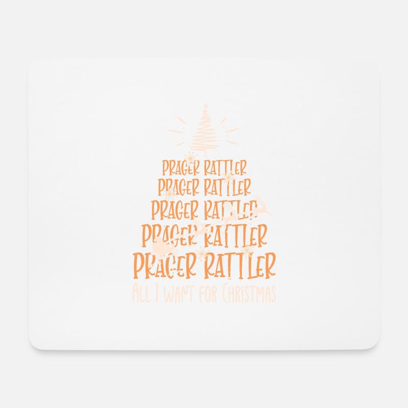 Prager Rattler Hund Weihnachten Hunderasse - Mousepad (Querformat) - Weiß