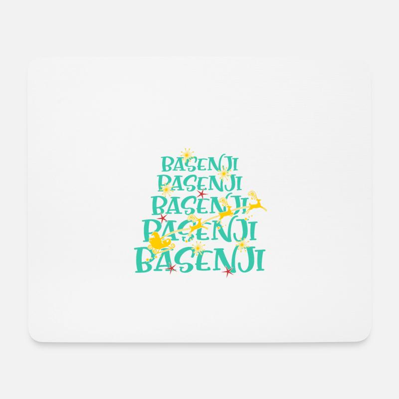Basenji Hund Weihnachten Hunderasse - Mousepad (Querformat) - Weiß
