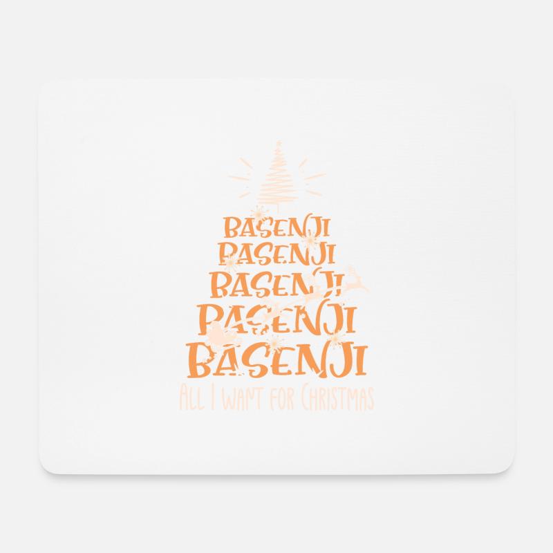 Basenji Hund Weihnachten Hunderasse - Mousepad (Querformat) - Weiß