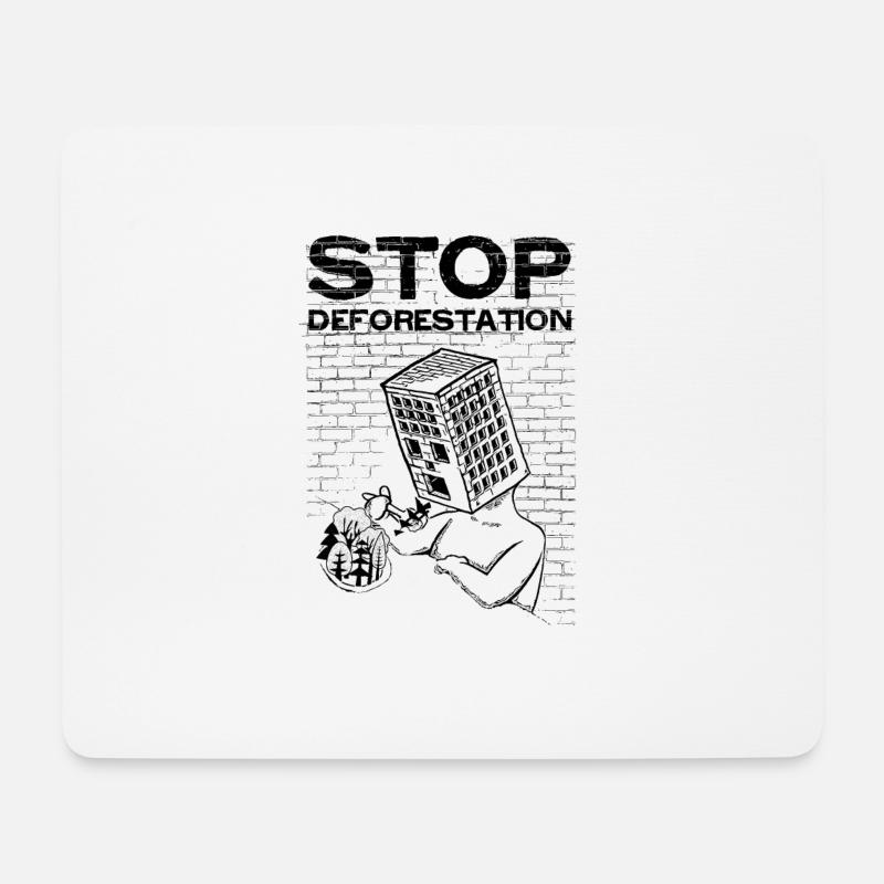 Stoppt Abholzung - Stop Deforestation - Mousepad (Querformat) - Weiß