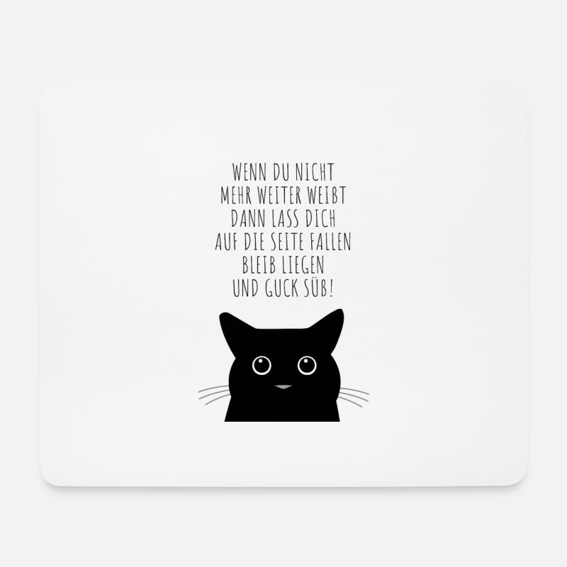 Katze guck süß - Mousepad (Querformat) - Weiß