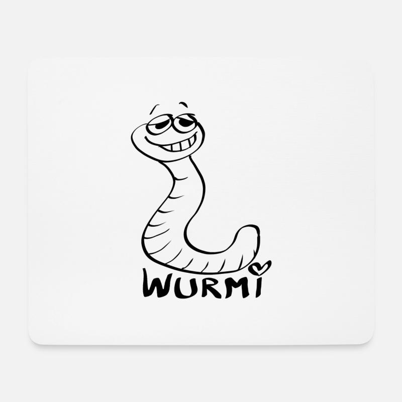 wurmi schwarz shirt - Mousepad (Querformat) - Weiß