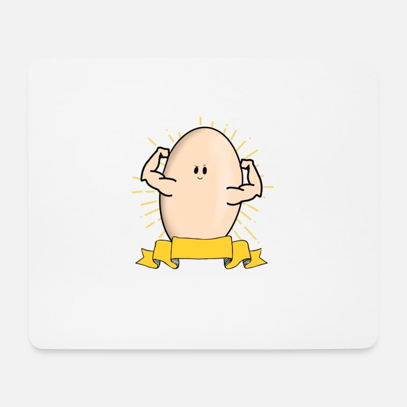 Hartgekocht - Mousepad (Querformat) - Weiß