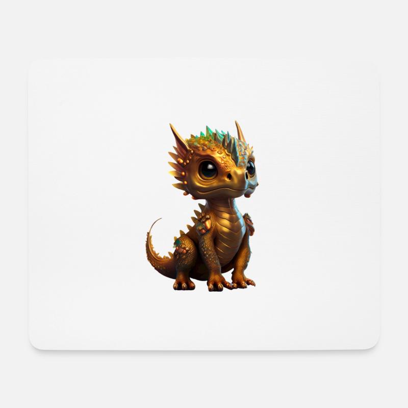 Kleiner Süßer Drache 12 - Mousepad (Querformat) - Weiß