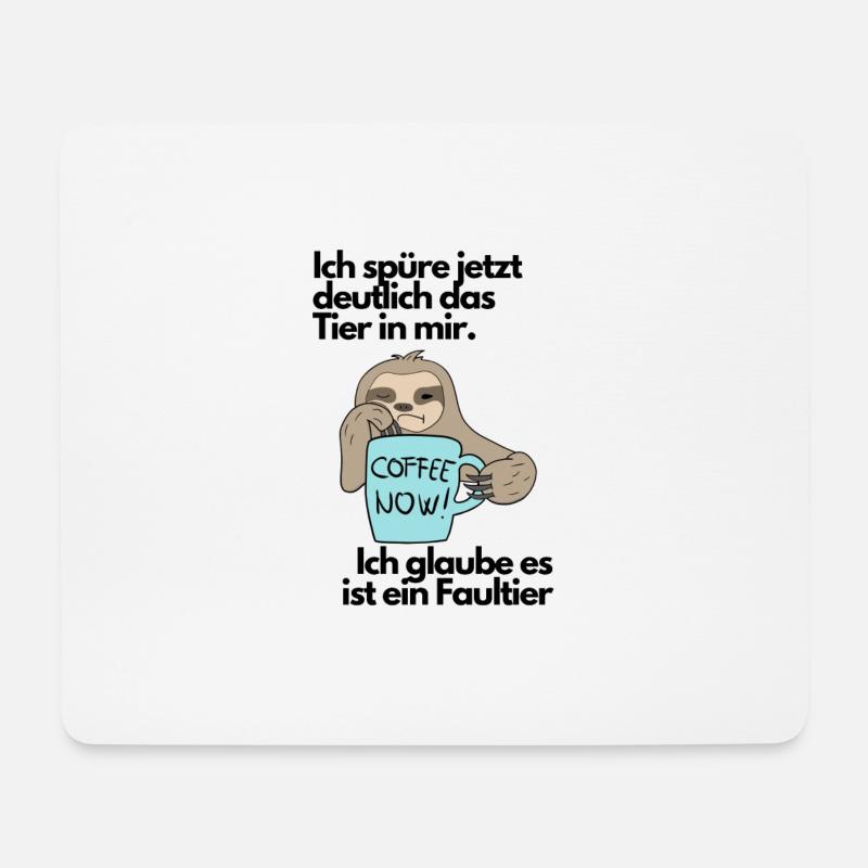 Lustiges Faultier - Mousepad (Querformat) - Weiß