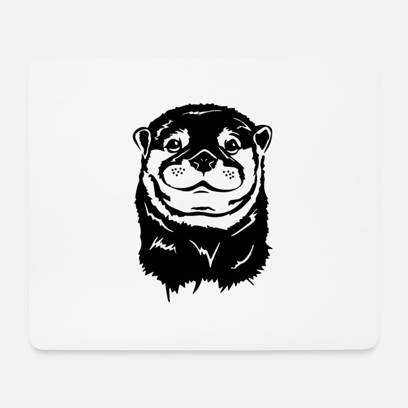 Lustiger Otter Fischotter Tiere Wilsigns - Mousepad (Querformat) - Weiß