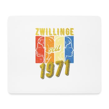 Zwillinge Sternzeichen 1971 Geschenk - Mousepad (Querformat) - Weiß - Vorne