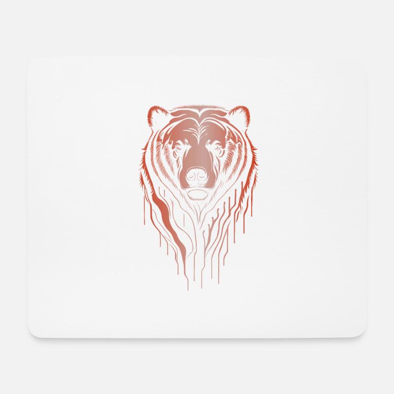 Großer Braunbär - Mousepad (Querformat) - Weiß