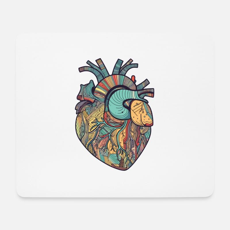 Anatomie des Herzens - Mousepad (Querformat) - Weiß