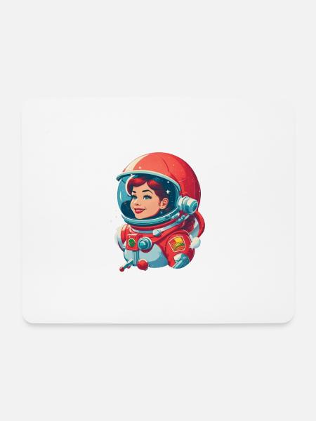 Weltraumfrau Astronautin Red Wing Anführerin - Mousepad (Querformat) - Weiß