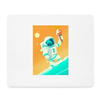 Astronaut mit Eiscreme - Mousepad (Querformat) - Weiß - Vorne