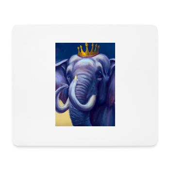 Elefant mit Krone - Mousepad (Querformat) - Weiß - Vorne