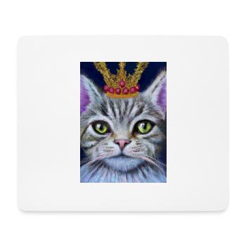 Katze mit Krone - Mousepad (Querformat) - Weiß - Vorne