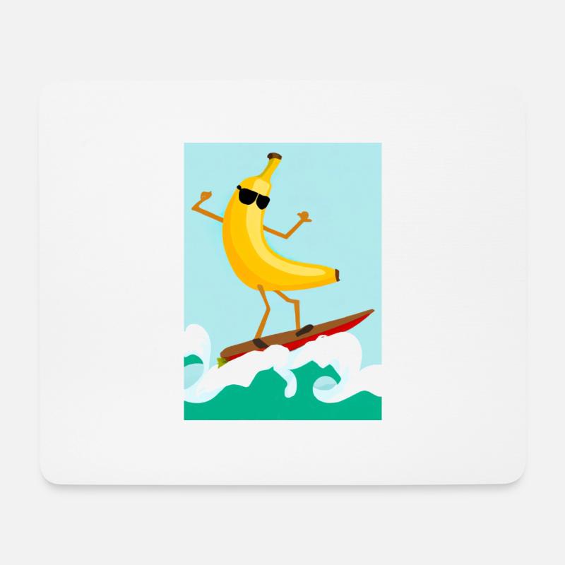 Surfen Banane - Mousepad (Querformat) - Weiß