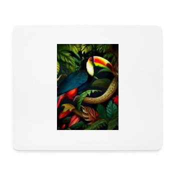 Dschungel-Tukan - Mousepad (Querformat) - Weiß - Vorne