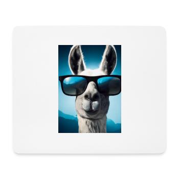 Lama mit Sonnenbrille - Mousepad (Querformat) - Weiß - Vorne