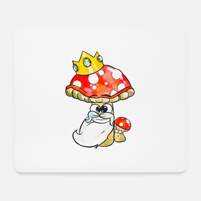 Schwammerlkoenig ohne Schrift - Mousepad (Querformat) - Weiß