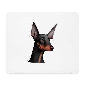 Doberman dresseur chien Doberman Doberman chiot - Tapis de souris (format paysage) - blanc - Devant