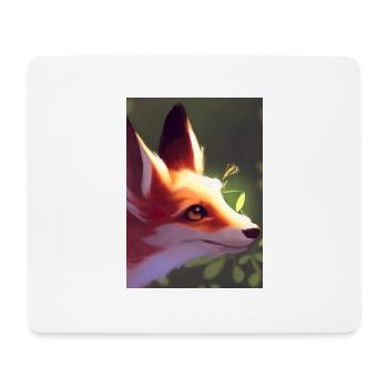 Niedliche Fuchs-Malerei - Mousepad (Querformat) - Weiß - Vorne