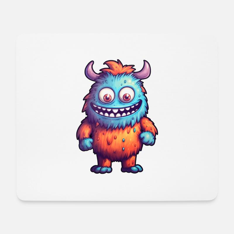 Kleines Monster "Munchkin" im Comic-Stil - Mousepad (Querformat) - Weiß