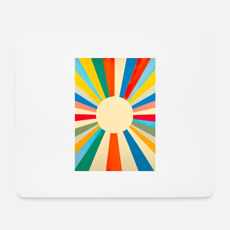 Minimalistische Sonne - Mousepad (Querformat) - Weiß