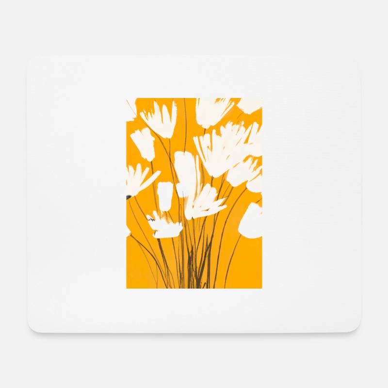 Weiße Blumen - Mousepad (Querformat) - Weiß