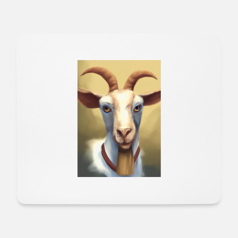 Glückliche Ziege - Mousepad (Querformat) - Weiß