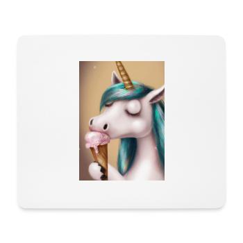Eiscreme Einhorn - Mousepad (Querformat) - Weiß - Vorne