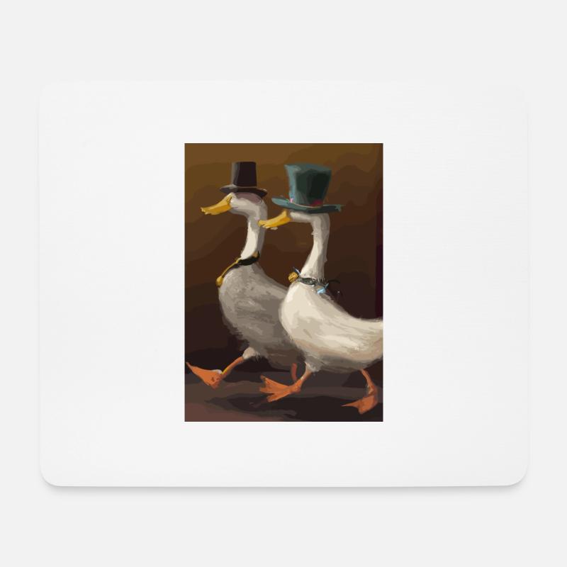 Zwei Enten - Mousepad (Querformat) - Weiß