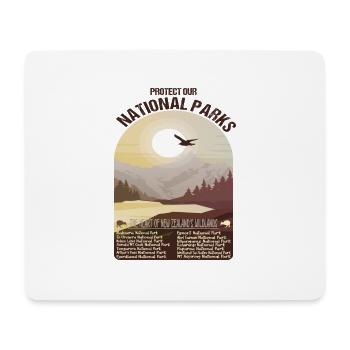 National Parks Neuseelands - Mousepad (Querformat) - Weiß - Vorne