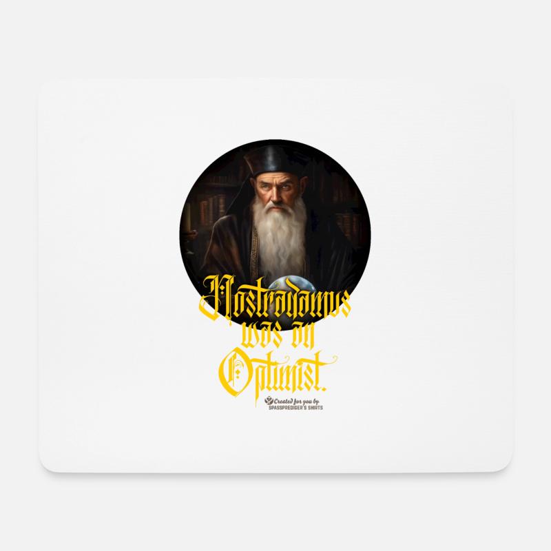 Nostradamus ☛ www.spassprediger.de - Mousepad (Querformat) - Weiß