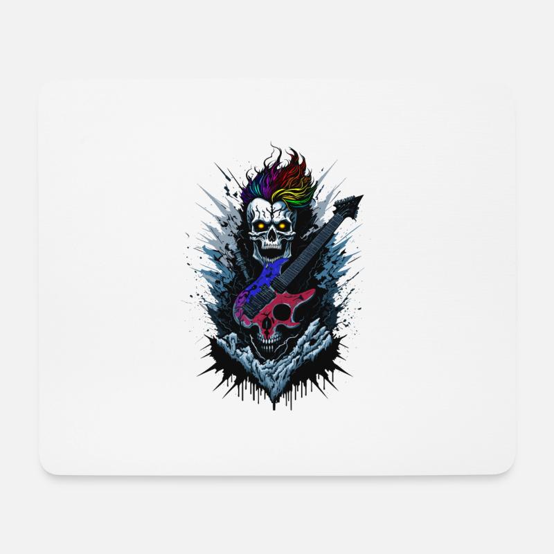 Totenschädel Halloween Punk - Mousepad (Querformat) - Weiß
