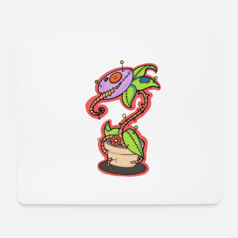 Voodoo Doll Carnivorous Plant - Mouse Pad (horizontal) - white