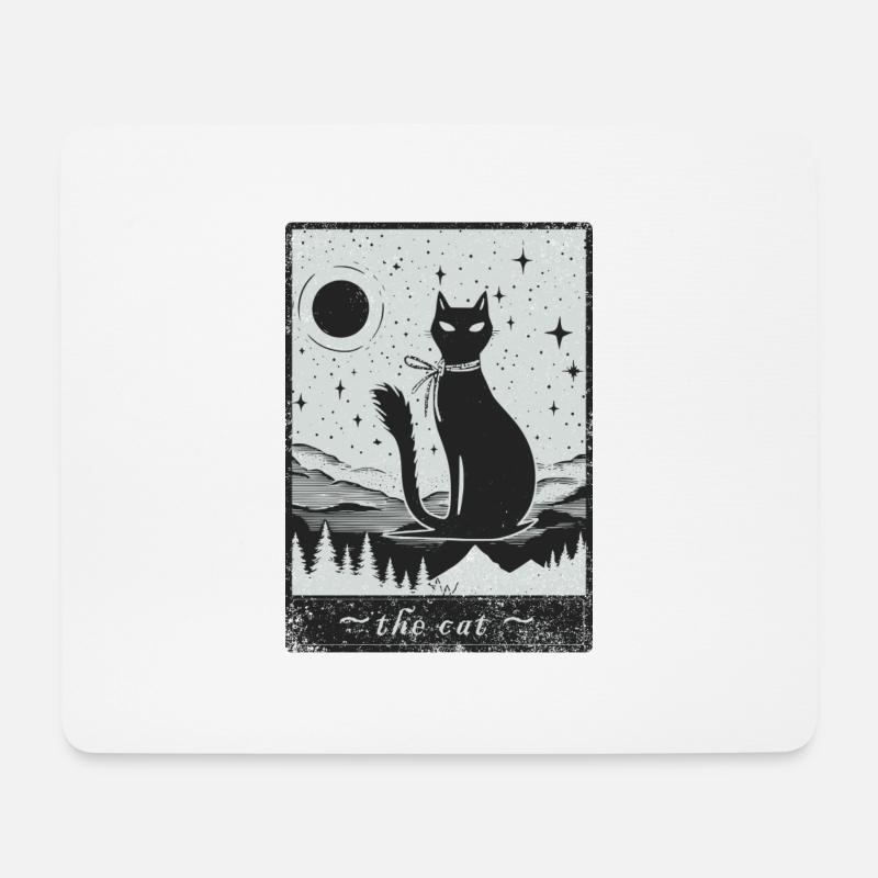 Tarotkarte Die Katze lustiges Katzenmotiv - Mousepad (Querformat) - Weiß