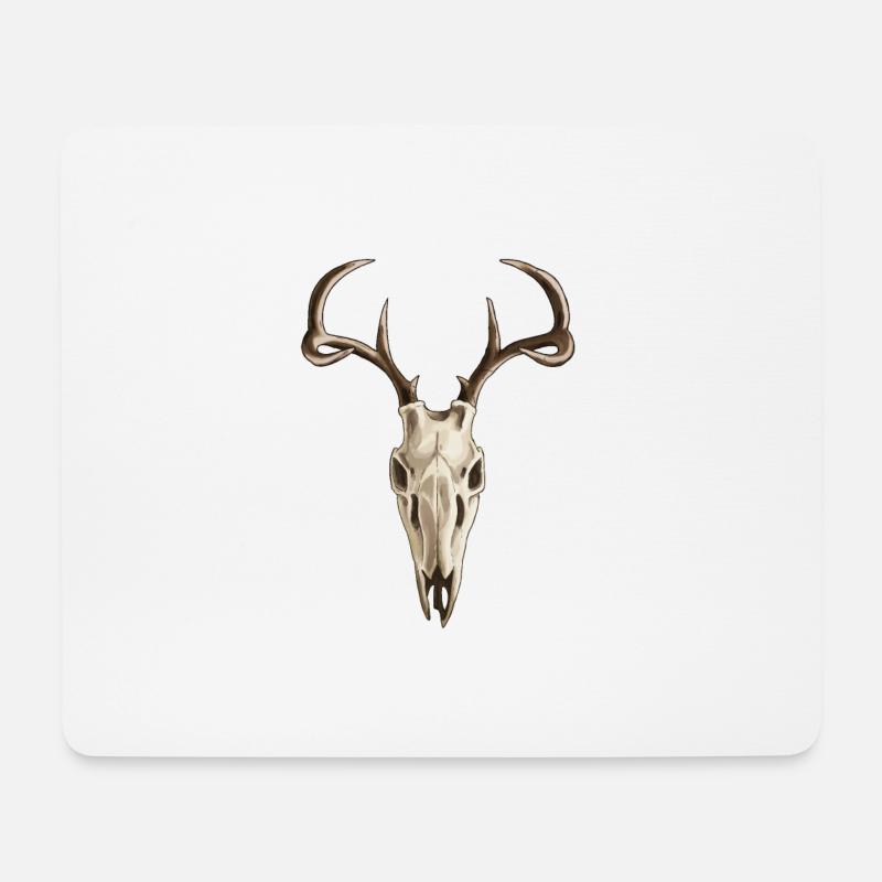 Deer Skull - Mousepad (Querformat) - Weiß