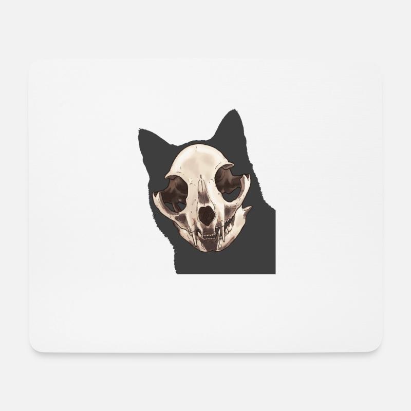 Cat Skull - Mouse Pad (horizontal) - white