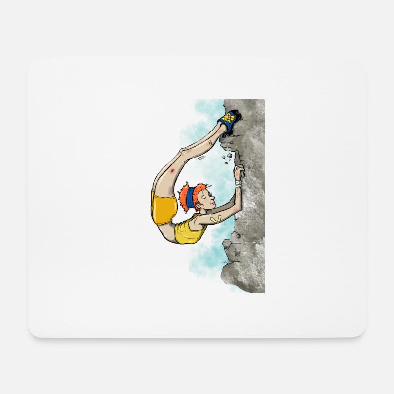 Flexible Kletterin - Mousepad (Querformat) - Weiß