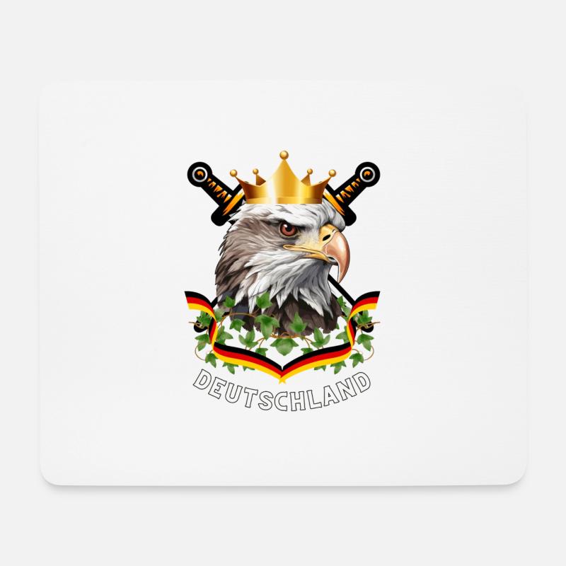 Deutschland Motiv mit Bannerschleife und Adler - Mousepad (Querformat) - Weiß