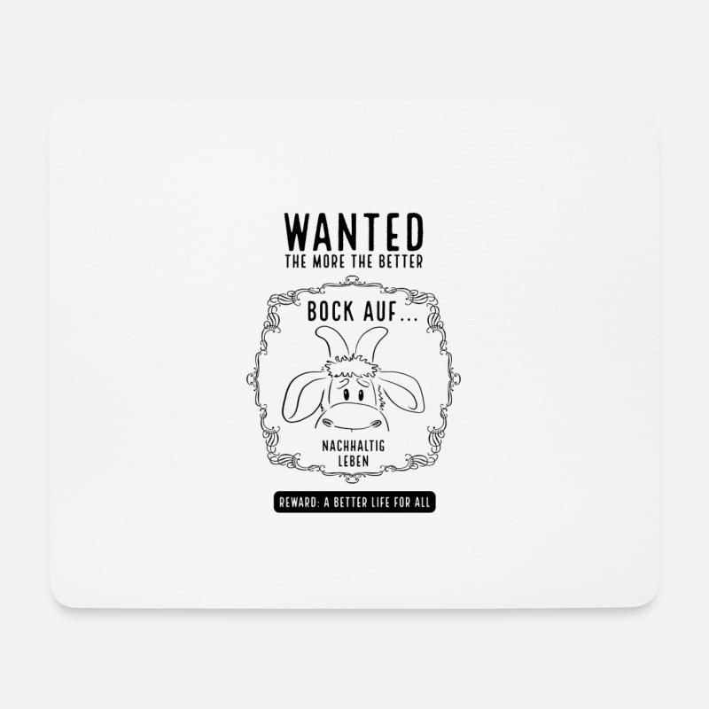 Wanted BOCK AUF Shirt schwarz - Mousepad (Querformat) - Weiß