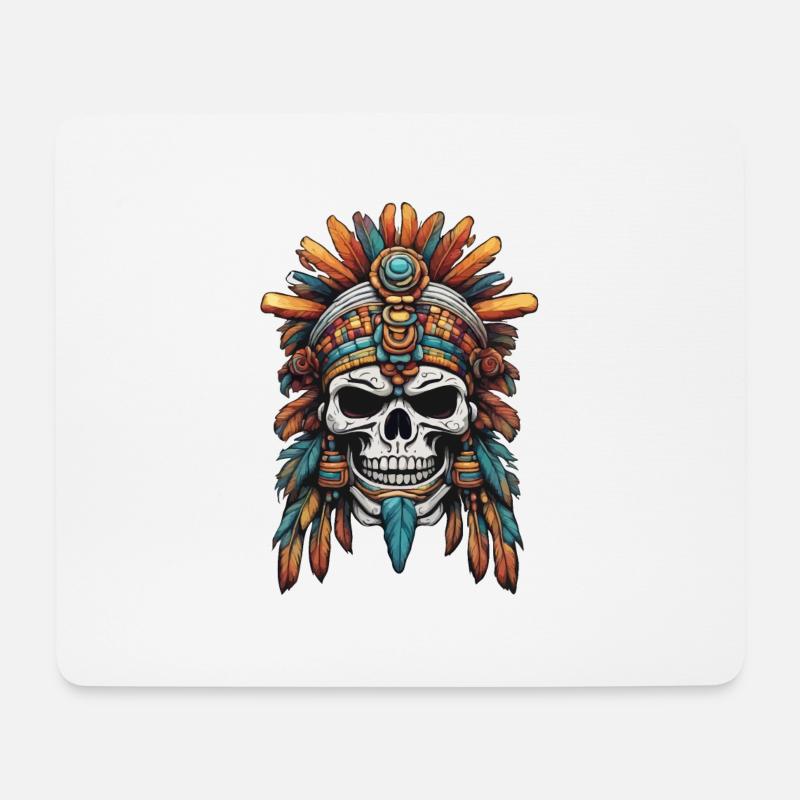 Mayan / Hochkultur / Peru / Maya Kalender / Motiv - Mousepad (Querformat) - Weiß