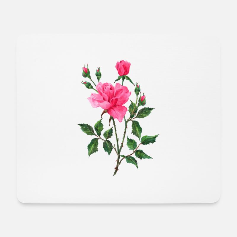 Blume - Mousepad (Querformat) - Weiß