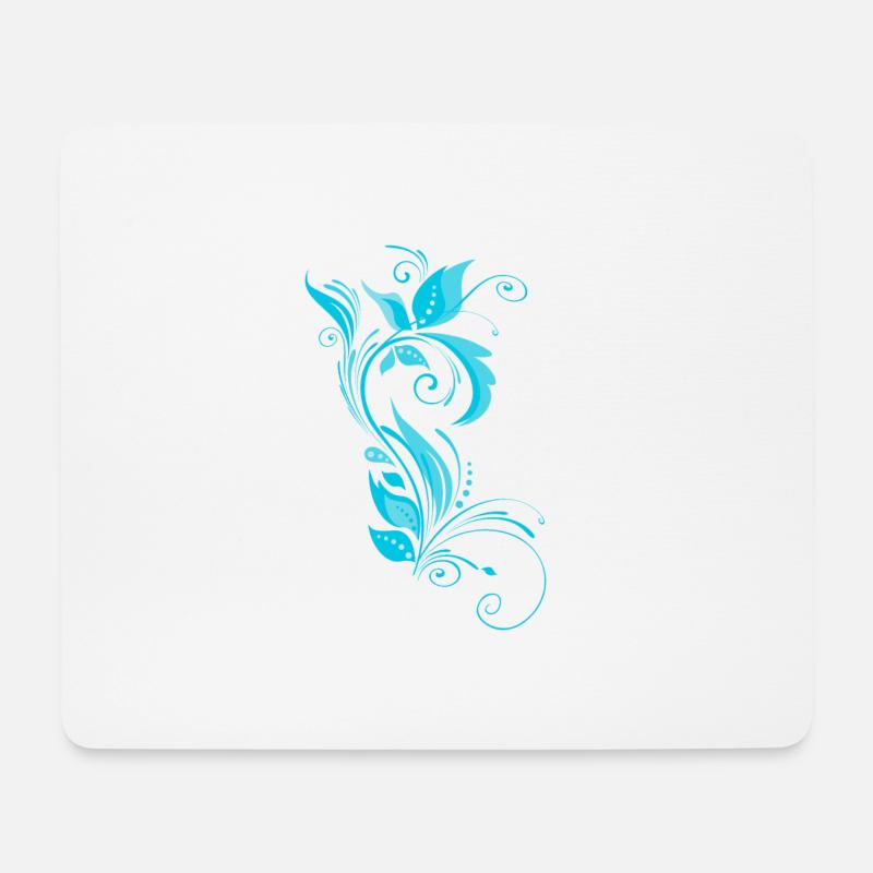 Blaues Ornamentmuster - Mousepad (Querformat) - Weiß