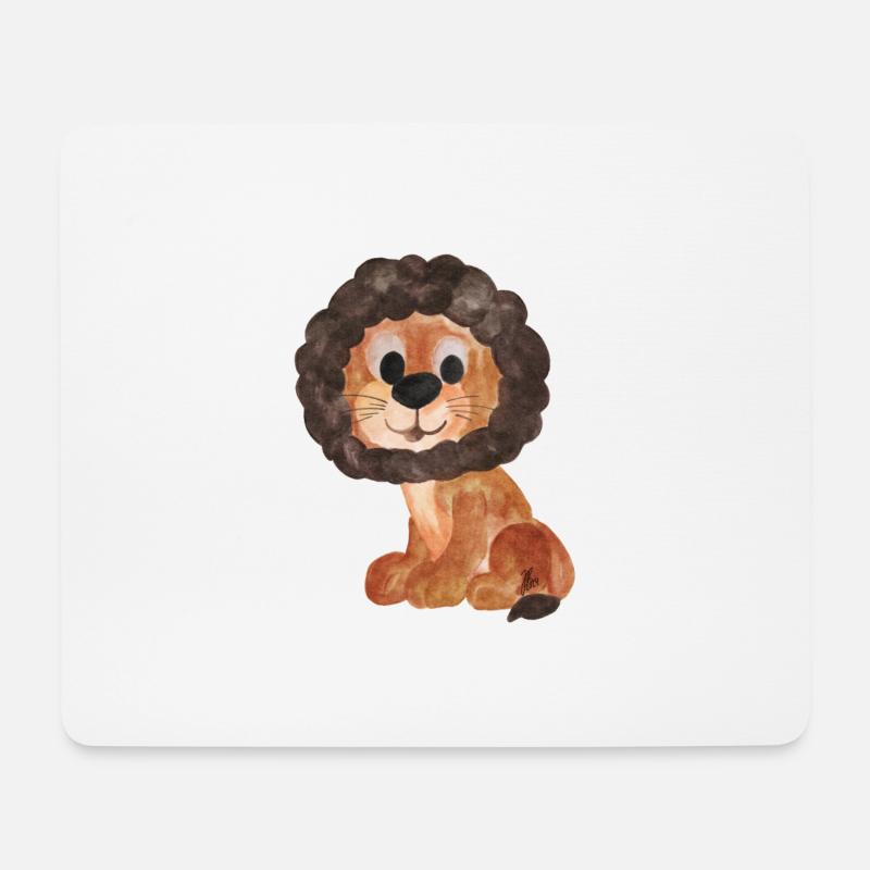 Löwenstark - Mousepad (Querformat) - Weiß