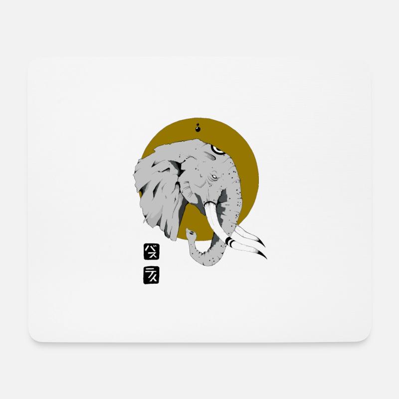 Elefant - Mousepad (Querformat) - Weiß