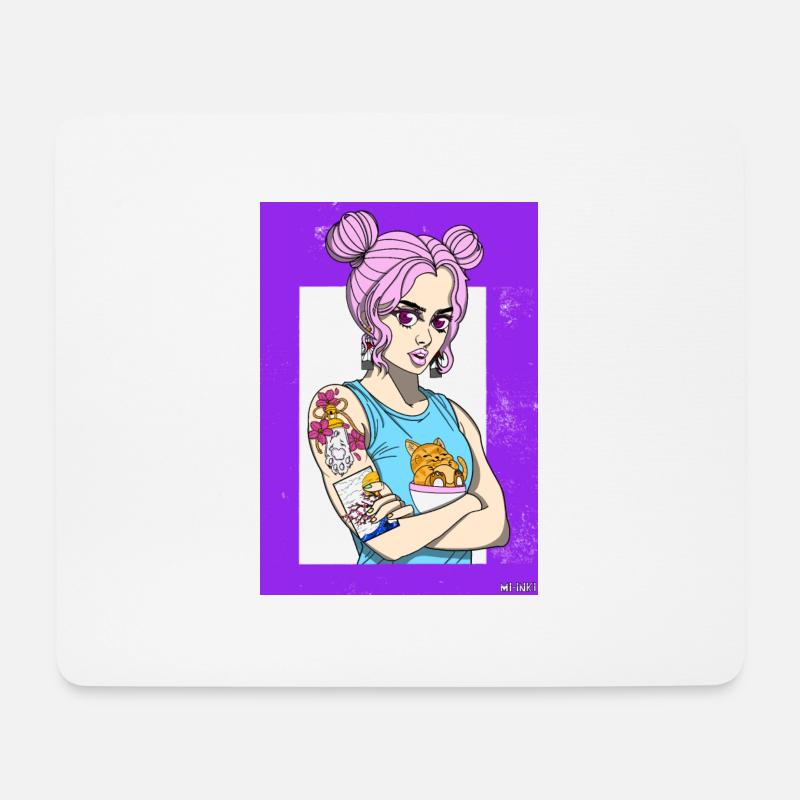 Otaku girl - Mousepad (Querformat) - Weiß