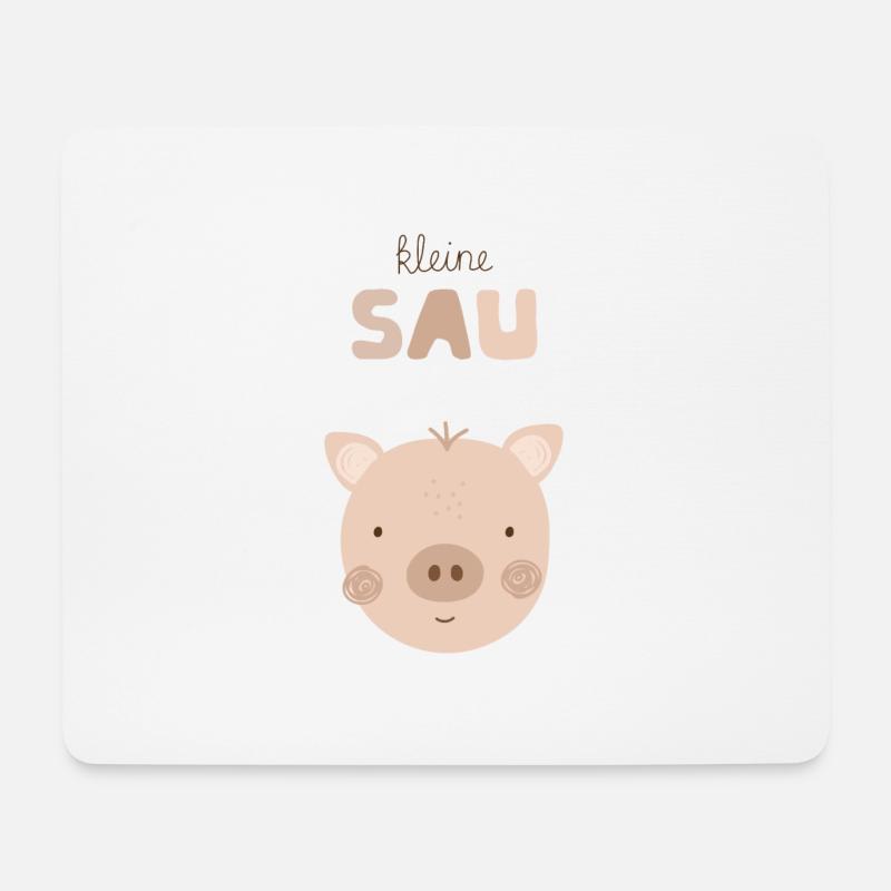 Kleine Sau beige Kinderdeko Kindergeburtstag - Mousepad (Querformat) - Weiß