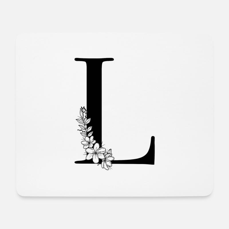 Buchstabe L - Mousepad (Querformat) - Weiß