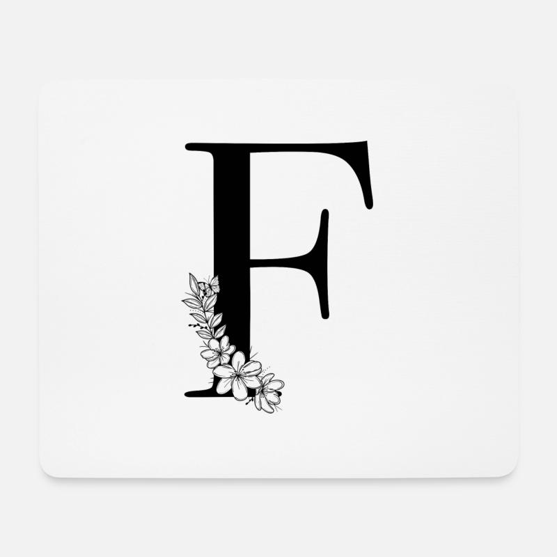 Buchstabe F - Mousepad (Querformat) - Weiß