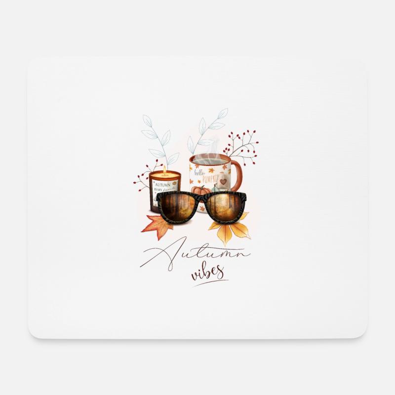 Autumn Vibes, decorative motifs (English version) - Mouse Pad (horizontal) - white