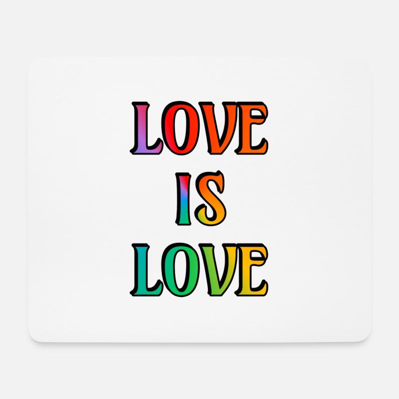 Rainbow Love is Love - Mouse Pad (horizontal) - white